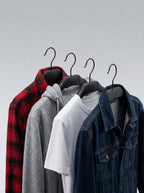 Black Plastic Hangers for Casual Wear (12pcs)