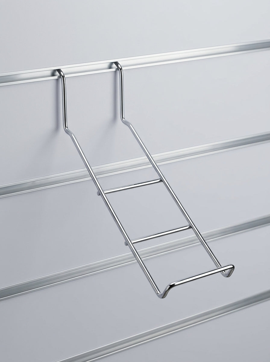 Chrome Wire Shoe Display for Slatwall Display Board Panels (12pcs)