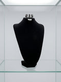 Black Velvet Necklace Bust Display Stand – Medium with Earring Holder