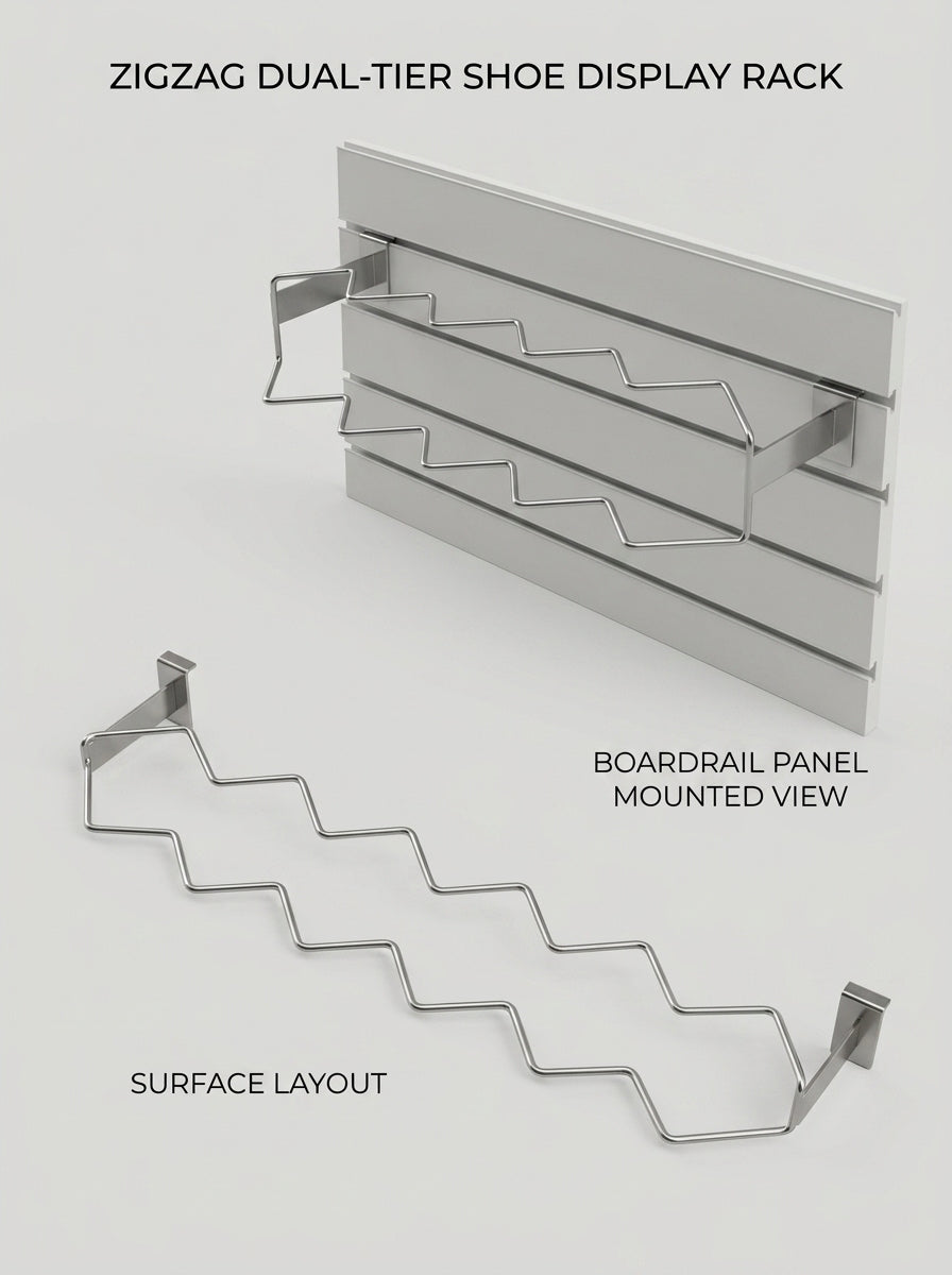 Chrome Zigzag Shoe Display Rack1