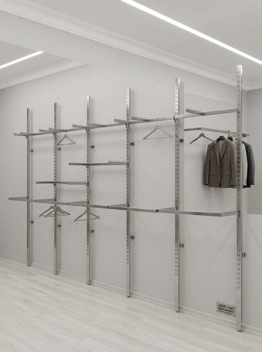 Professional Heavy-Duty Slotted Vertical Rails and System Accessories