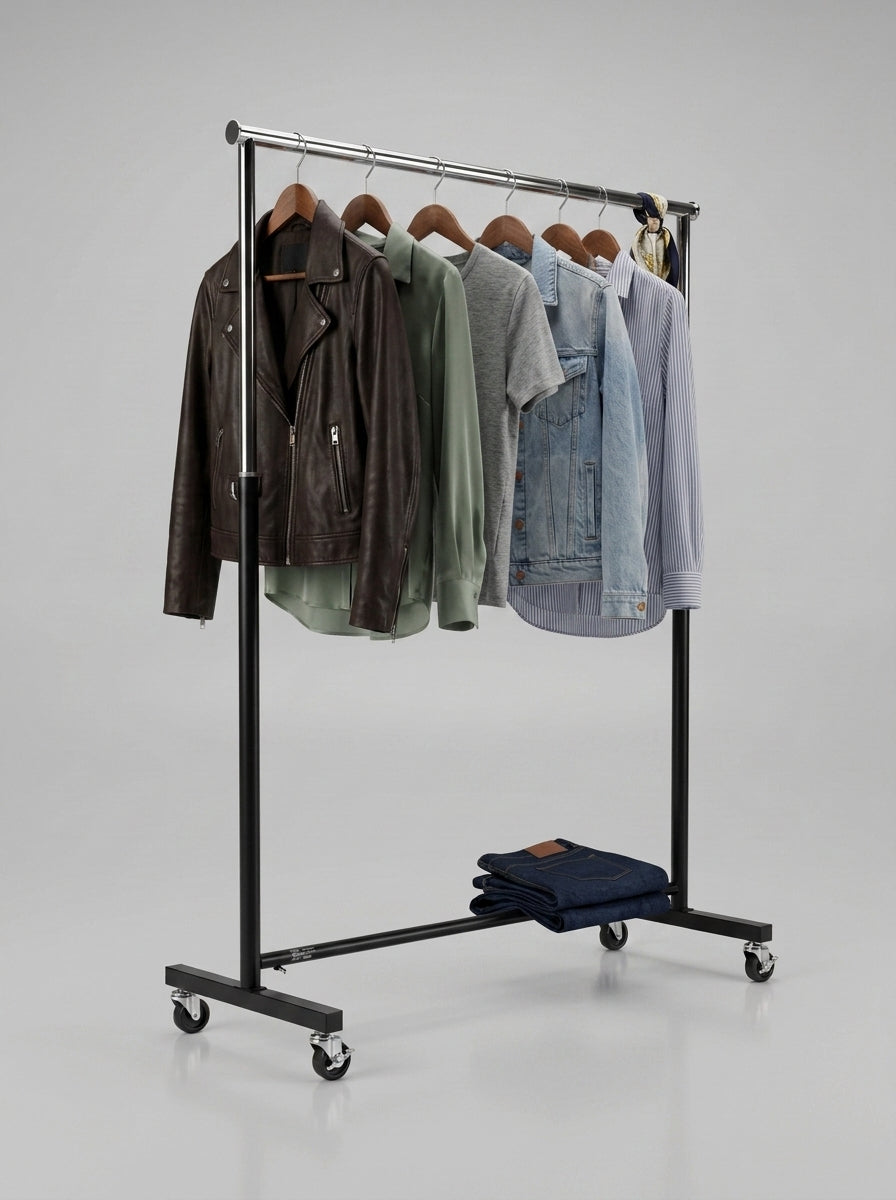 Heavy-Duty Rolling Garment Rack