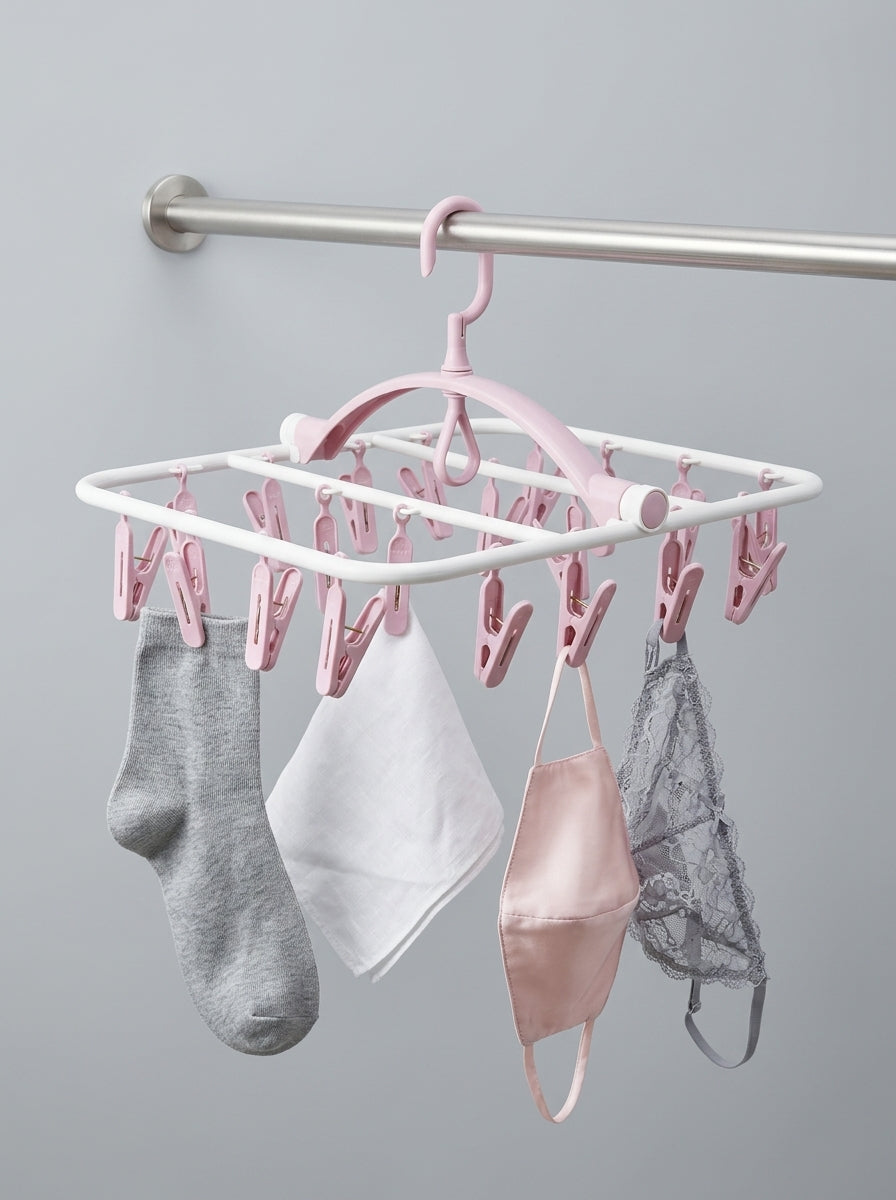 Foldable 20-Clip Corner Hanger