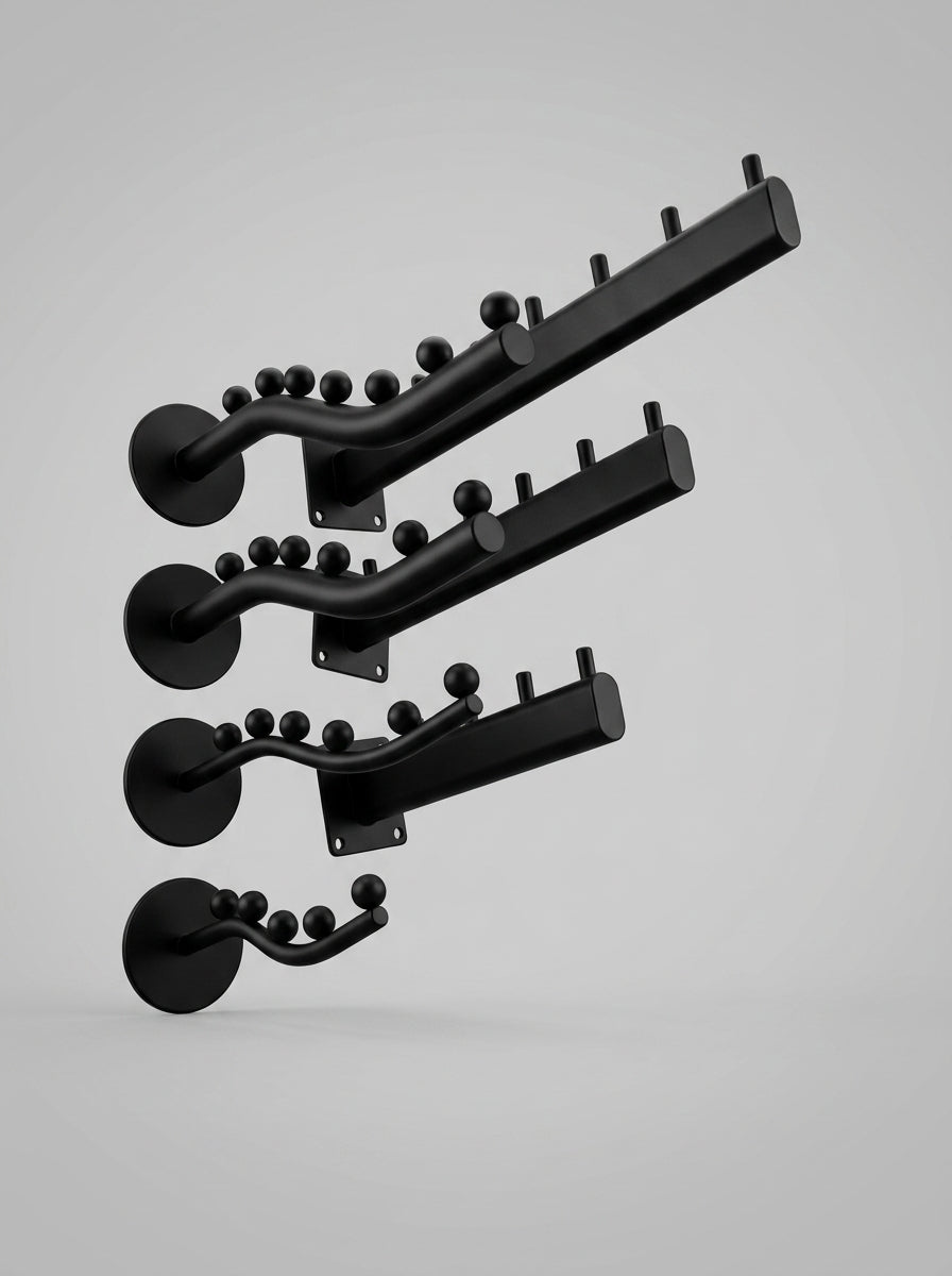 Aura Sculptural Metal-Bead Hanger – Thin Waterfall Wall Mount