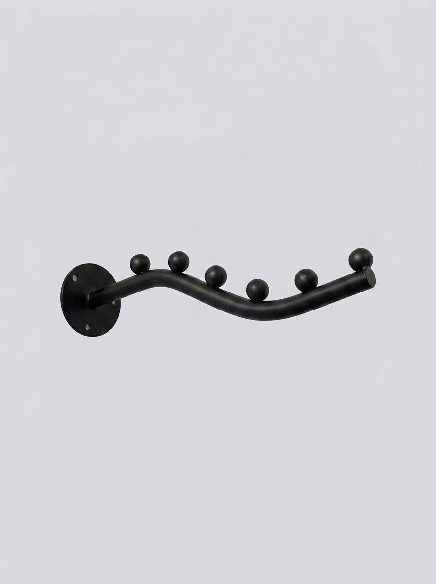 Aura Sculptural Metal-Bead Hanger – Thin Waterfall Wall Mount