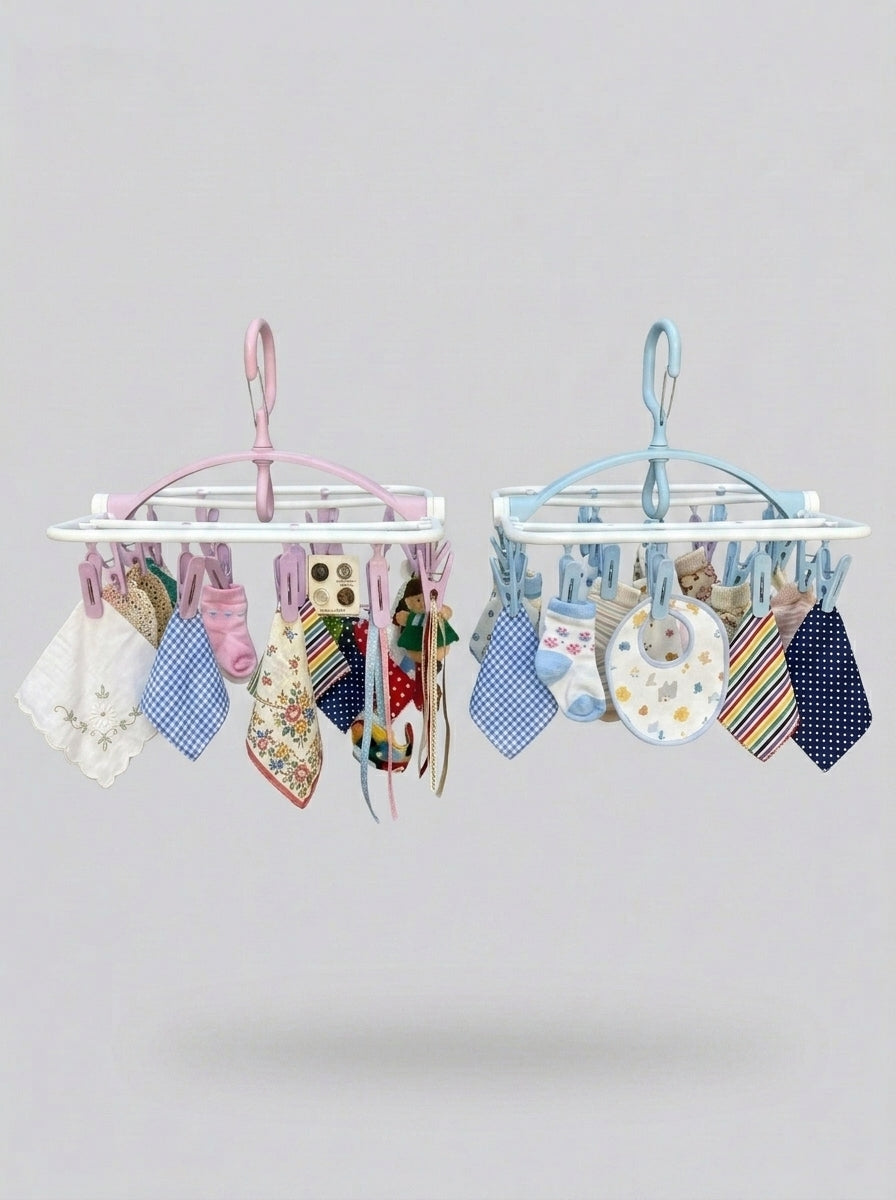 Foldable 20-Clip Corner Hanger