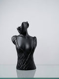 Draped torso bust mannequin matte black jewelry and necklace display – Tanzania