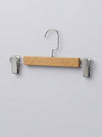 Natural Beech Wood Trouser & Skirt Clip Hangers — Pack of 12