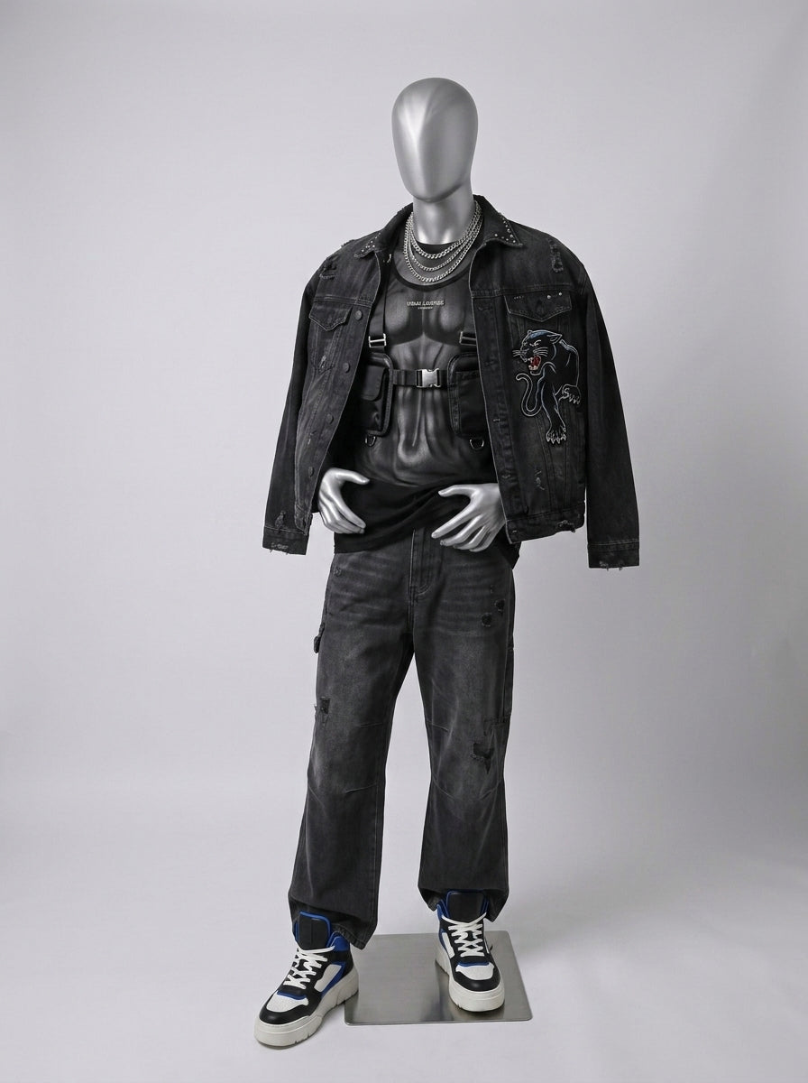 Connec Matte Silver Male Mannequin (Full Body — Athletic / Medium)