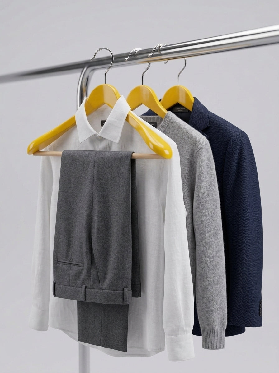 Yellow Wooden Coat Hangers (12pcs)