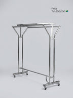 Double Rail Chrome Garment Display Rack