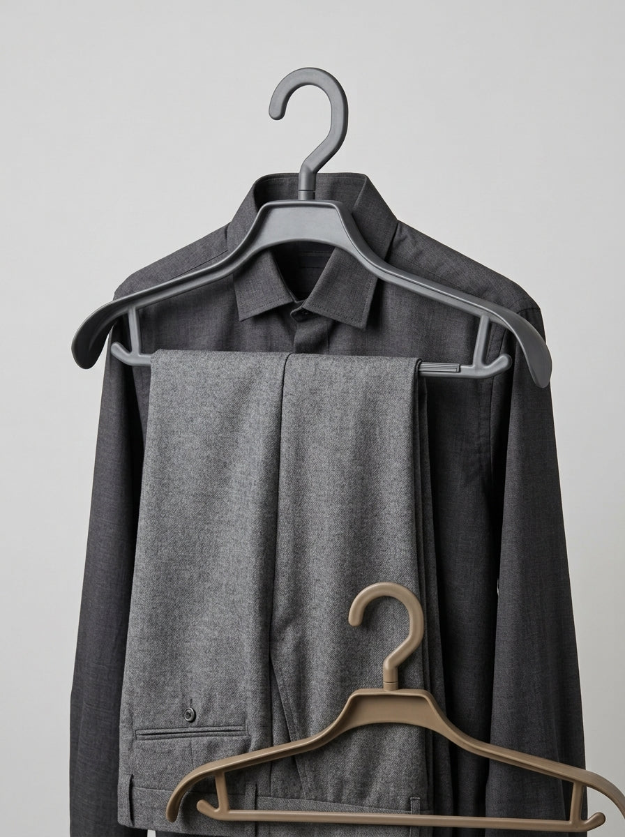 Premium Heavy-Duty Suit Hangers with Trouser Bar — Pack of 12