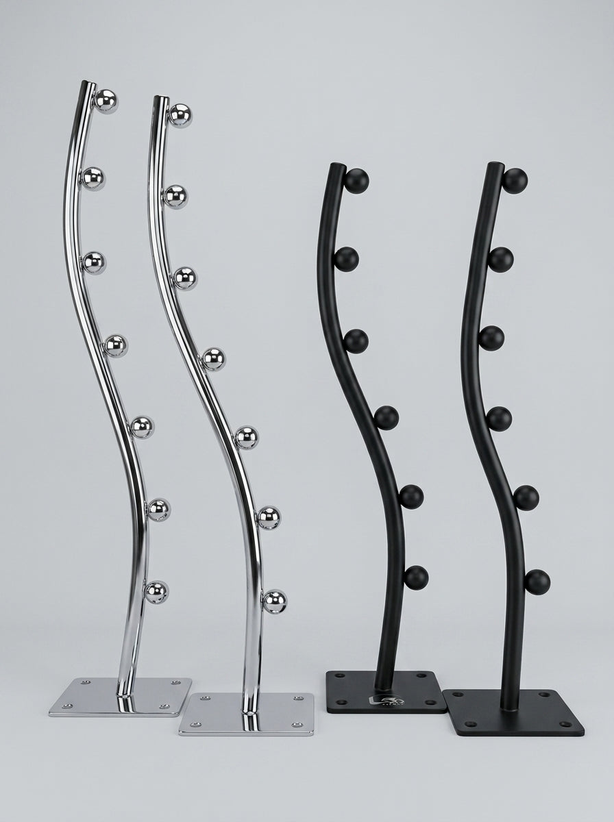 Aura Sculptural Metal-Bead Hanger – Thin Waterfall Wall Mount