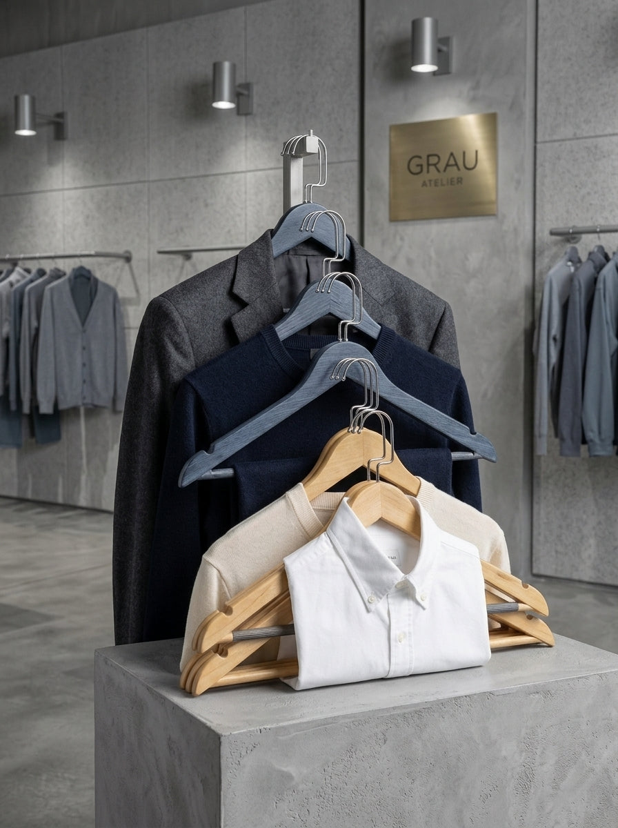 Plastic Clothes Hangers – Wooden Look