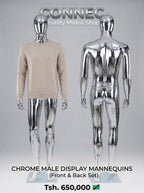 Chrome Male Display Mannequins (Front & Back Set)