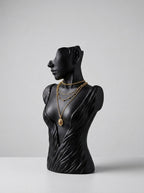 Draped torso bust mannequin matte black necklace display – photo 3