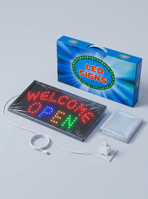 Welcome/Open Multi-Color LED Sign