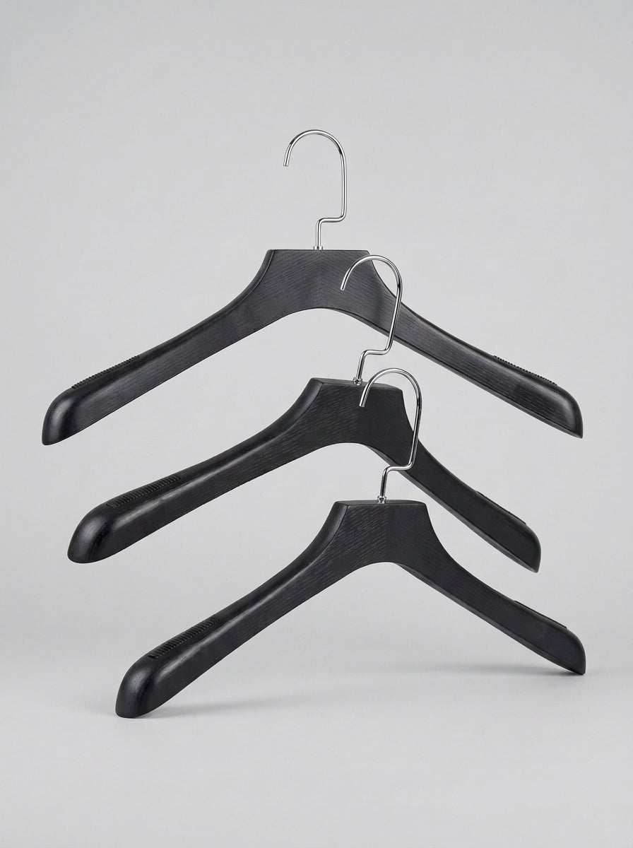 Premium Wide-Shoulder Garment Hanger — Matte Black