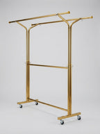 Gold Double-Rail Garment Rack