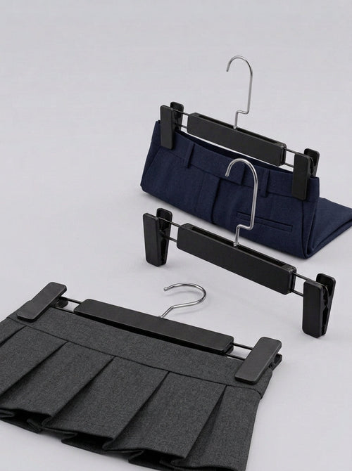 Black Plastic Clip Pants & Skirt Hangers (12pcs)