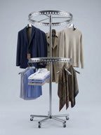 2-Tier Round Clothing Rack – Chrome