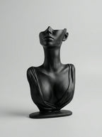 Matte Black Sculptural Bust