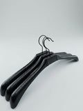 Heavy-Duty Black Coat Hangers - Set of 12