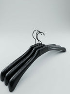 Heavy-Duty Black Coat Hangers - Set of 12