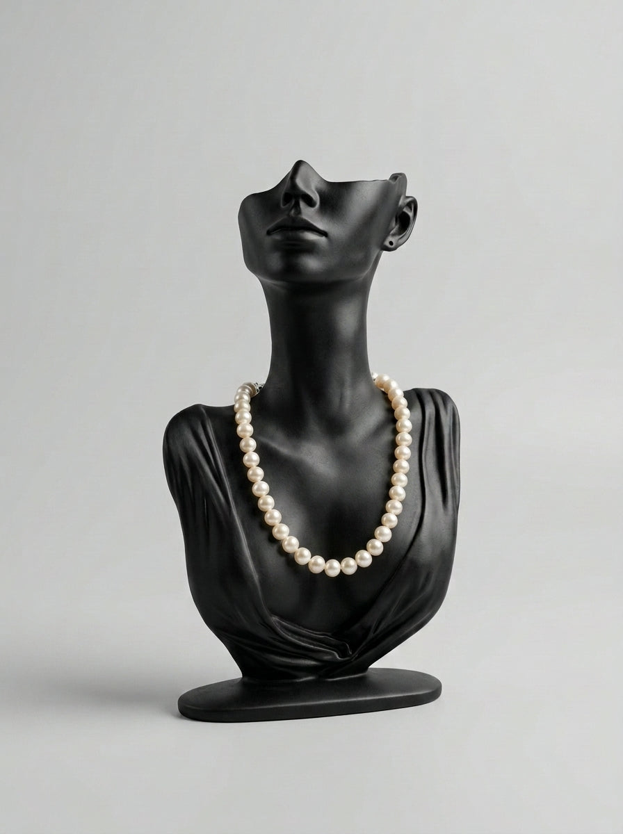 Matte Black Sculptural Bust