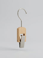 Mini Wooden Clip Hanger with S-Hook (12pcs)