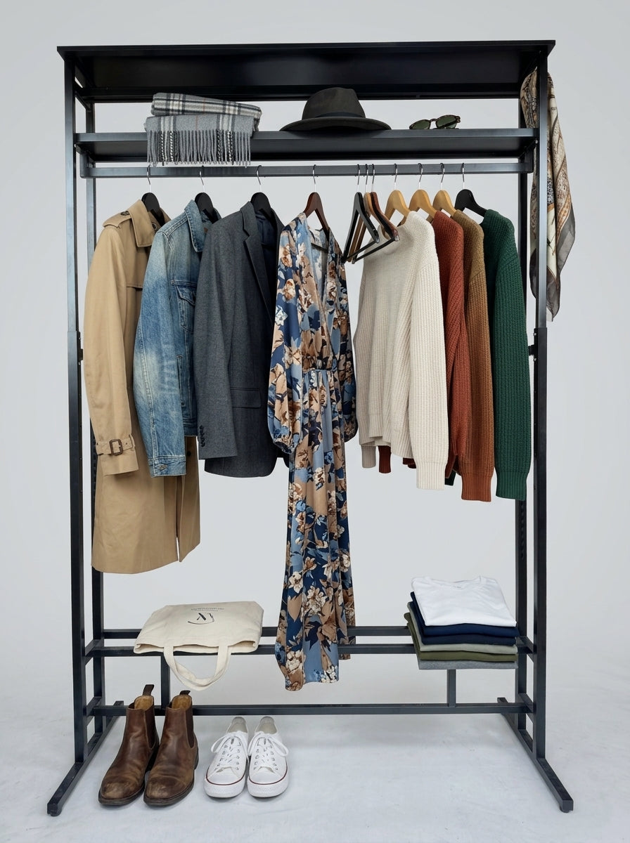 Premium Adjustable Double-Rail Garment & Display System