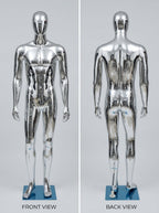 Chrome Male Display Mannequins (Front & Back Set)