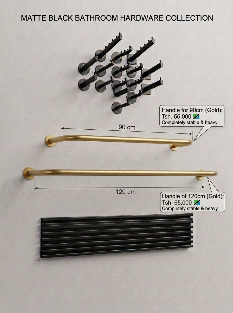 Hand-Forged Brass Wide Handle Wall-Mounted Clothing Rail