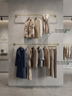 Thin Handle Wall-Mounted Clothing Rail – Gold/Brass