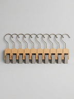 Mini Wooden Clip Hanger with S-Hook (12pcs)