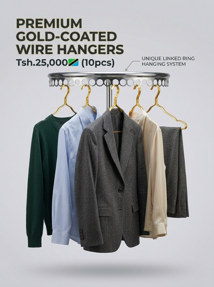 Premium Gold-Coated Wire Hangers (10pcs)