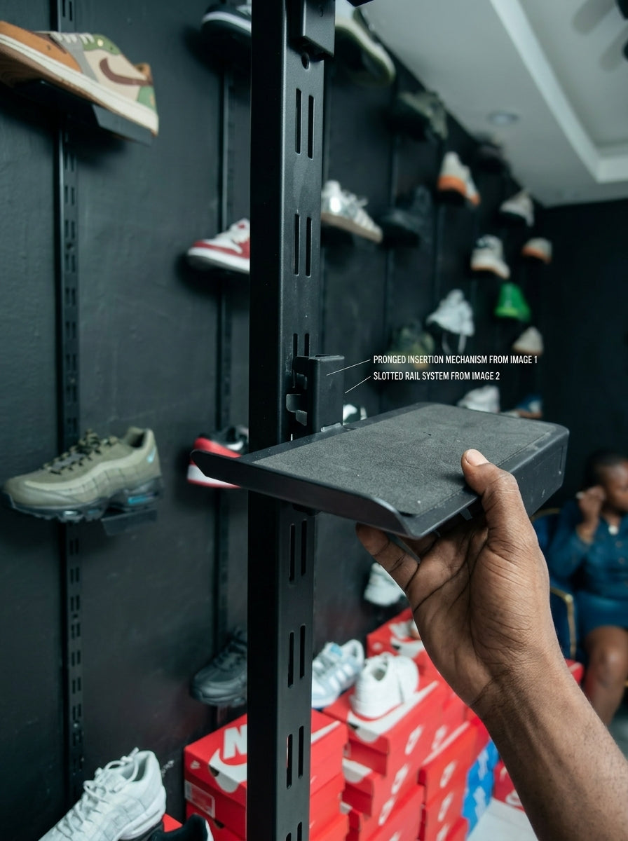 Wall-Mounted Shoe Display Rail System (12pcs)