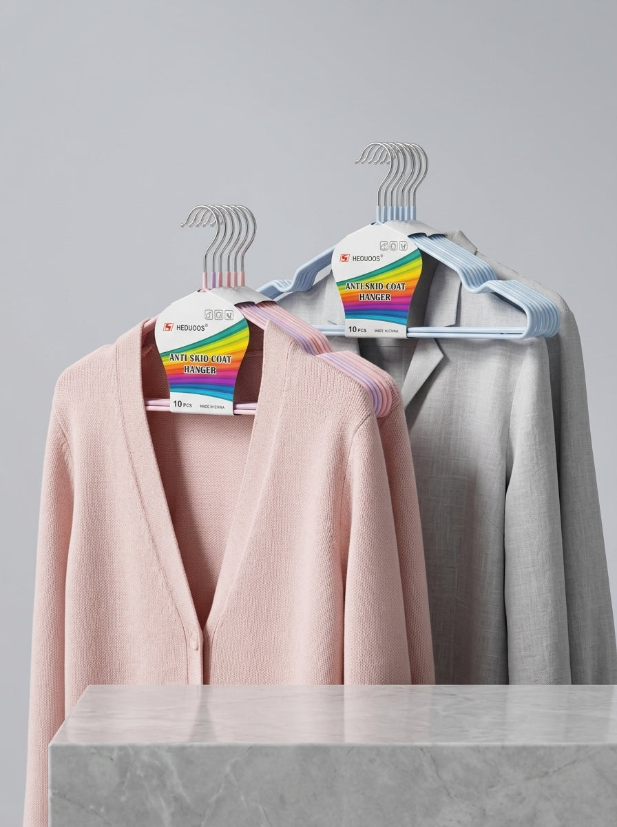 Heduoos Anti-Skid Velvet Coat Hangers — Pack of 10