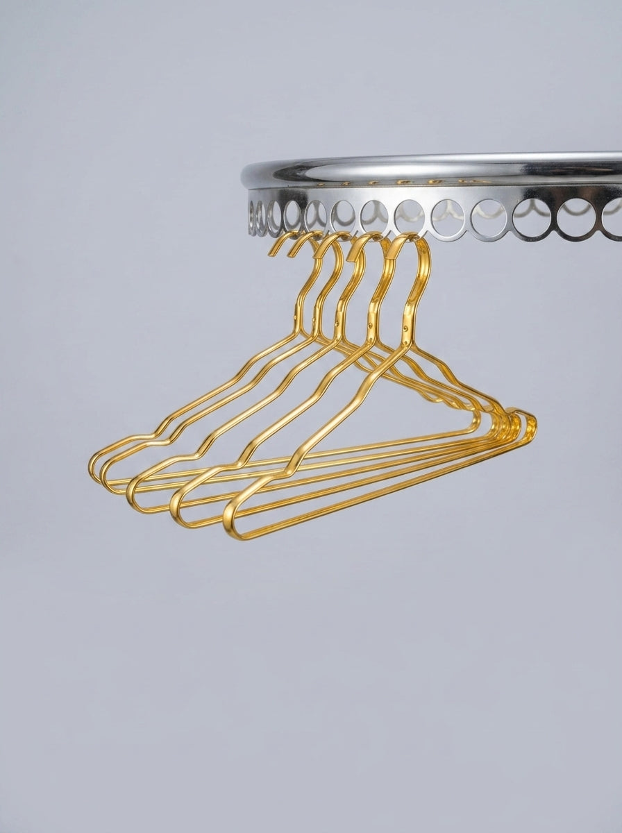 Premium Gold-Coated Wire Hangers (10pcs)