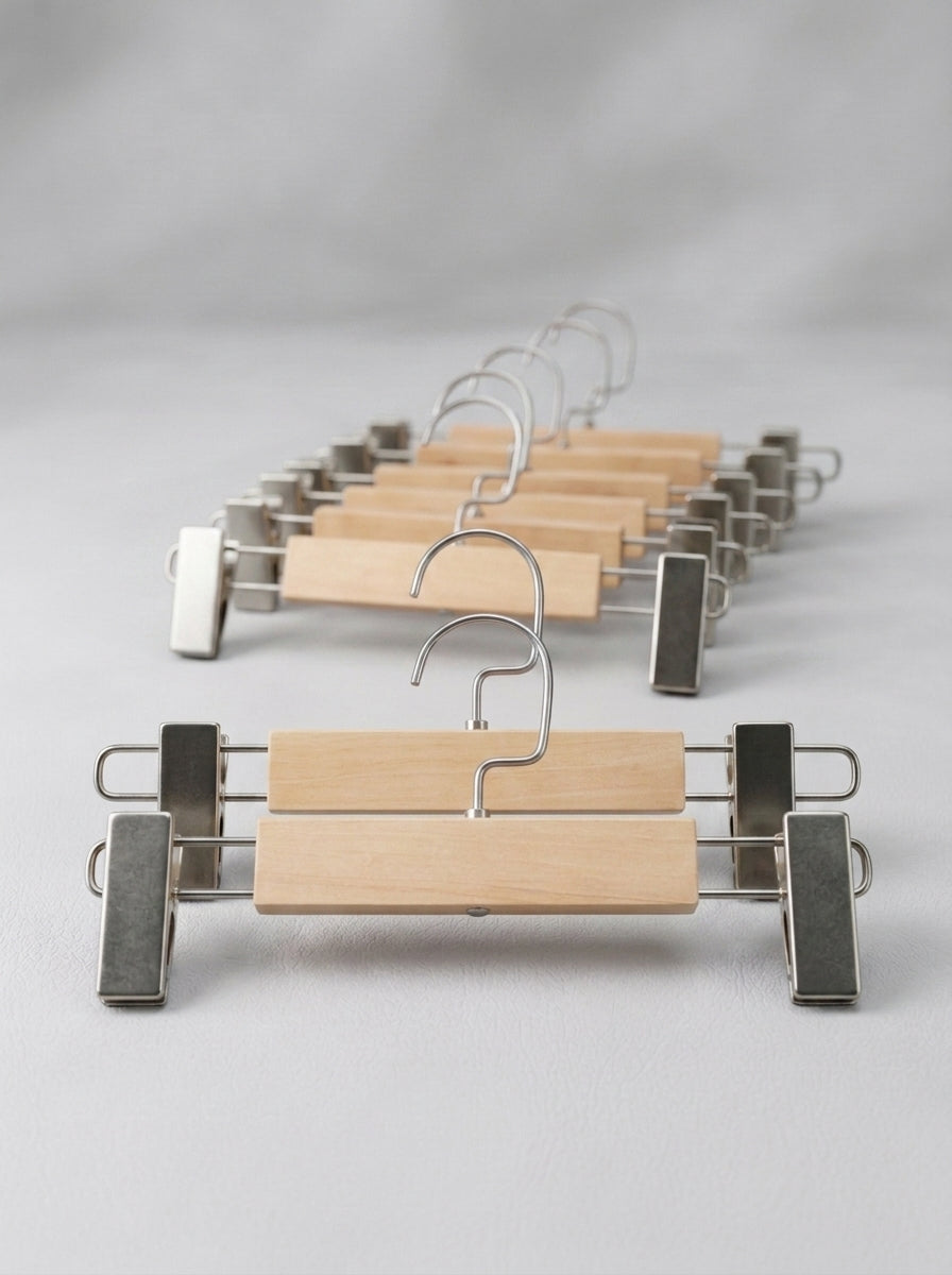 Premium Kids' Wooden Clip Hangers (12pcs)