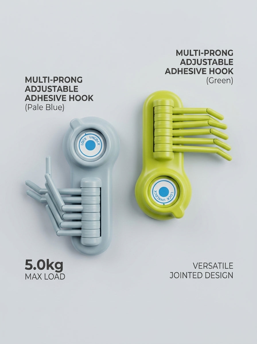 Multi-Prong Adjustable Adhesive Hook