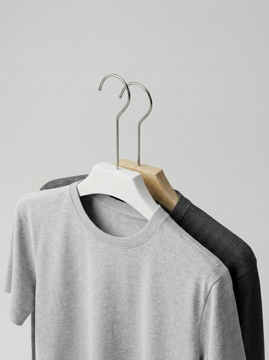 Plastic Hangers Natural & White (12pcs)