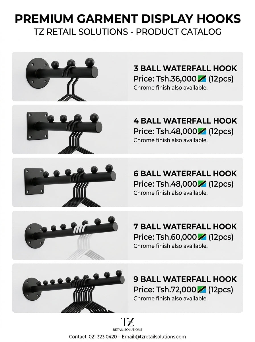 Wall Mount Display Stand with Ball Pegs – 12pcs Set