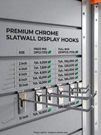 Premium Chrome Slatwall Display Hooks