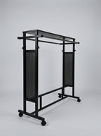 Adjustable double rail garment rack perforated panels – photo 5