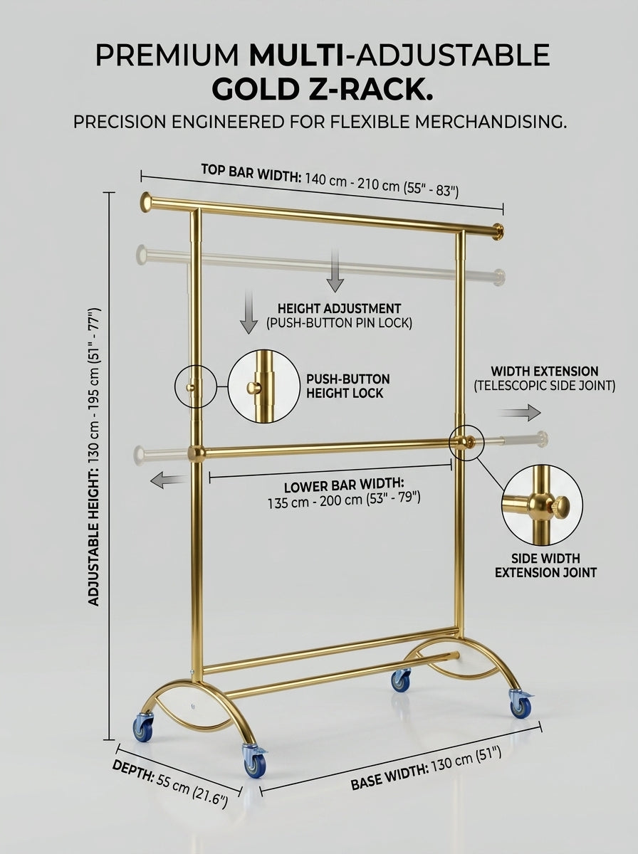 Premium multi-adjustable gold Z-rack – photo 3