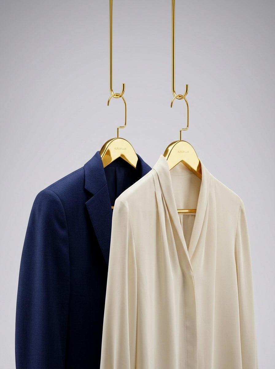 Gold Plastic Garment Hangers — Full Box of 150