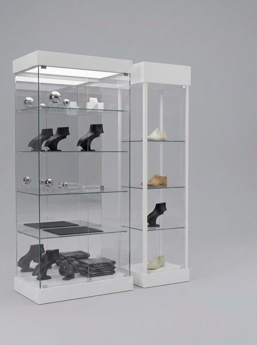 Premium White Glass Display Showcase