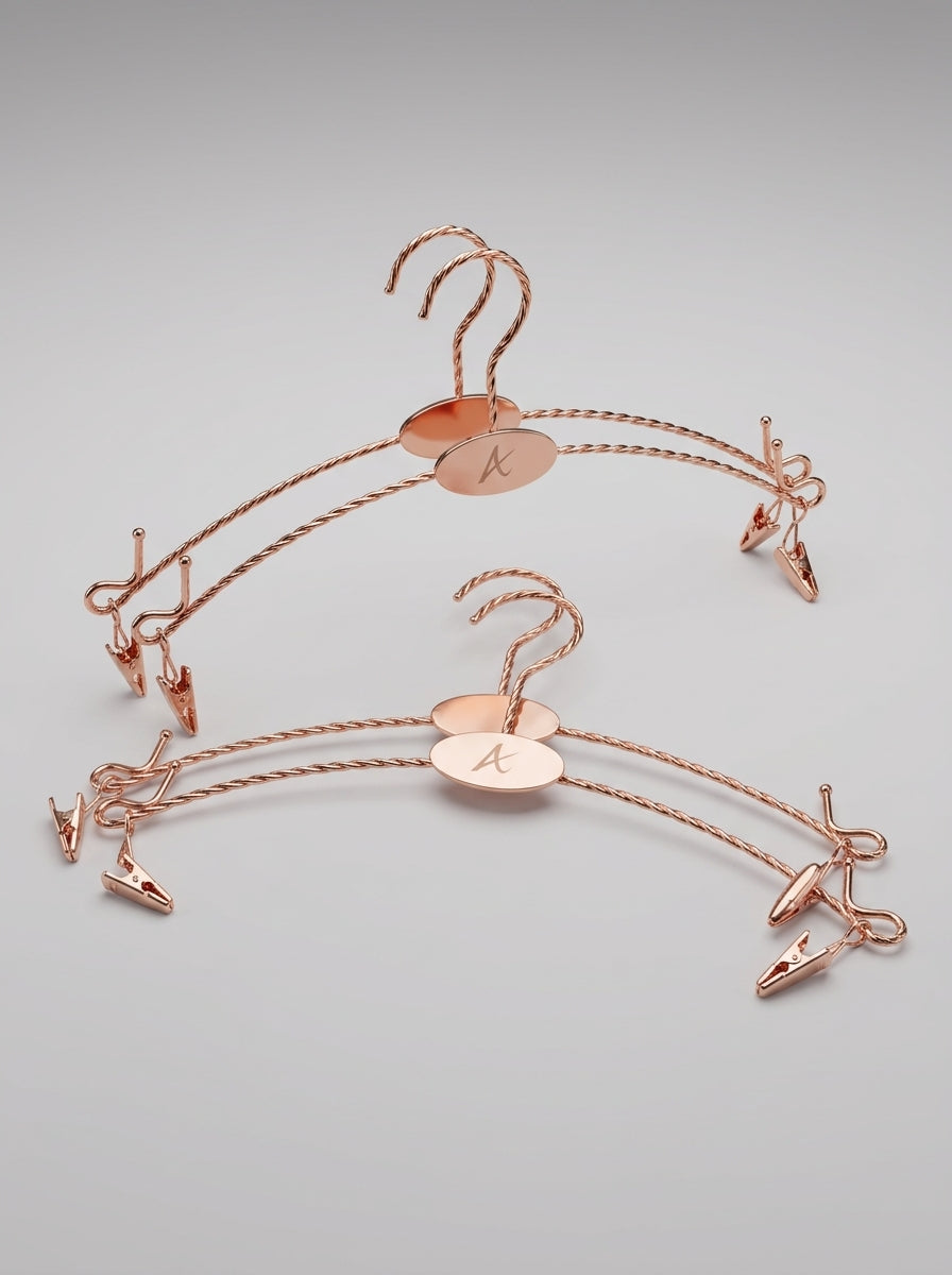 CONNEC Premium Rose Gold Lingerie Hangers (Pack of 10)