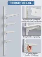 White Metal Shelf Brackets (Pack of 12)
